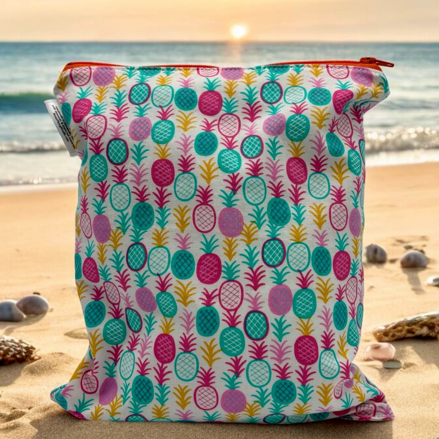 Medium Sized Wet Bag Pineapples Colorful