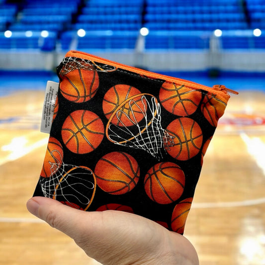 Toddler Sized Reusable Zippered Bag Basketball