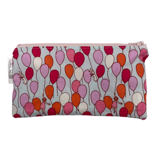 Knick Knack Sized Reusable Zippered Bag Polka Dots and Balloons Combo Print