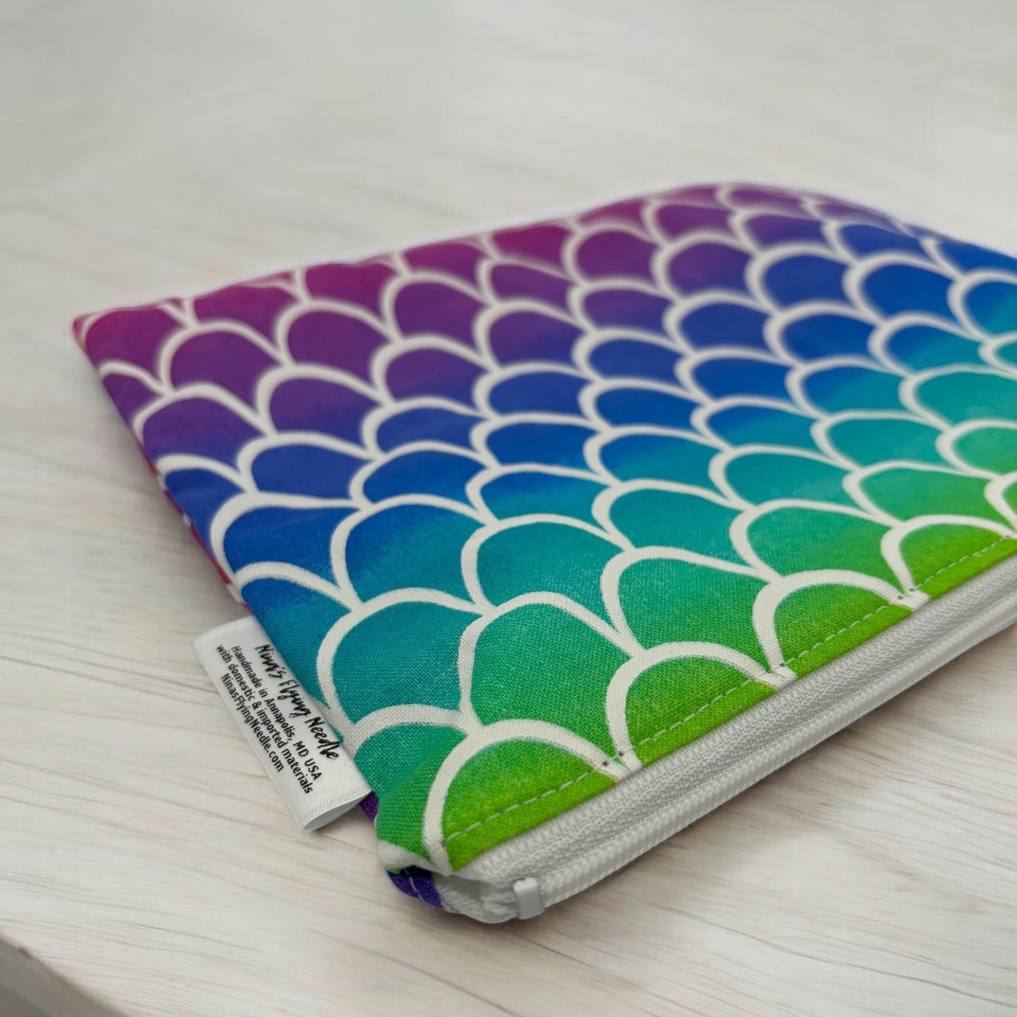 Sandwich Sized Reusable Zippered Bag Scales Ombre Bright