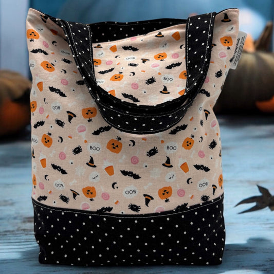 Toddler Sized Reversible Tote Halloween Icons