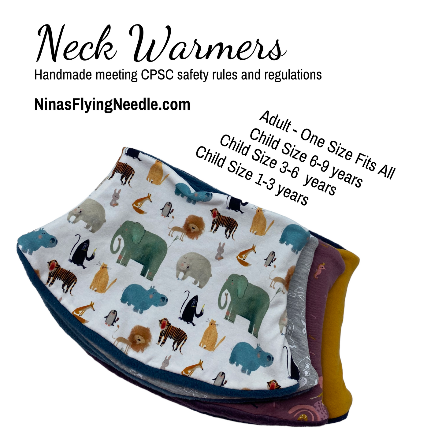 Child's Handmade Neck Warmer Horses Galloping