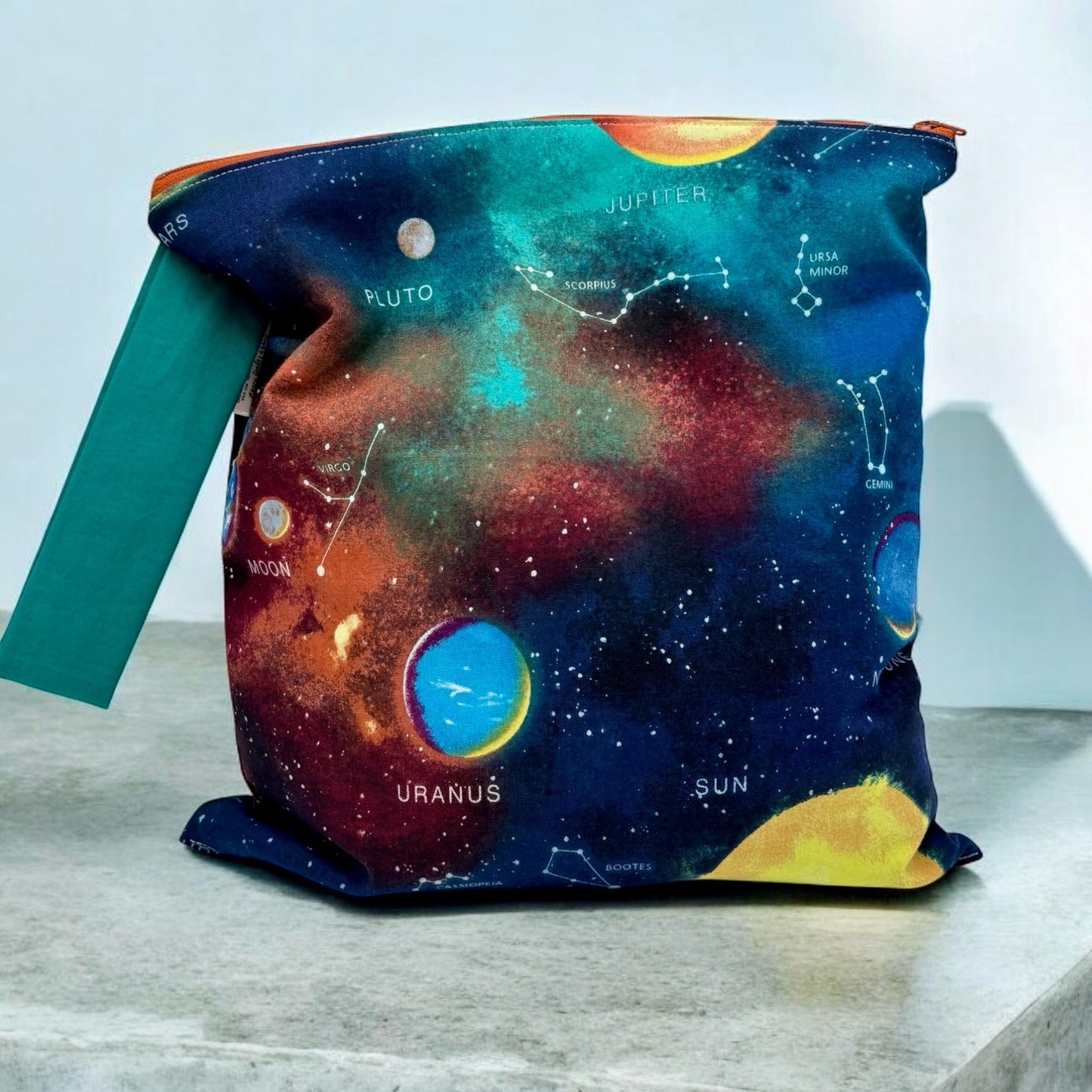 Large Wet Bag with Handle Planets