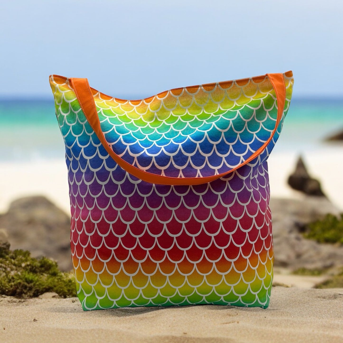 Pool Bag Scales Ombre Bright Rainbow