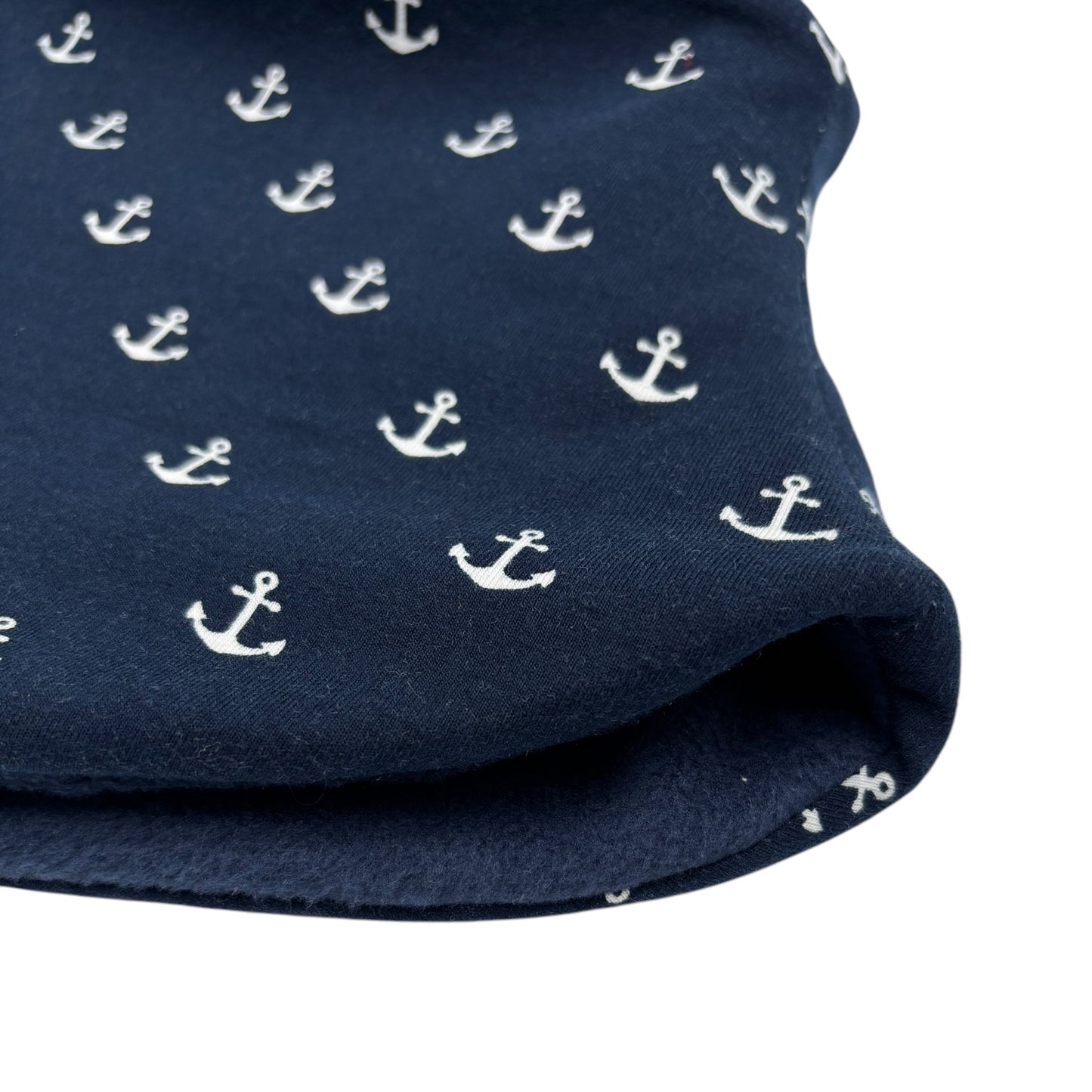 Adult Handmade Neck Warmer Anchors White on Navy (multiple liner colors)