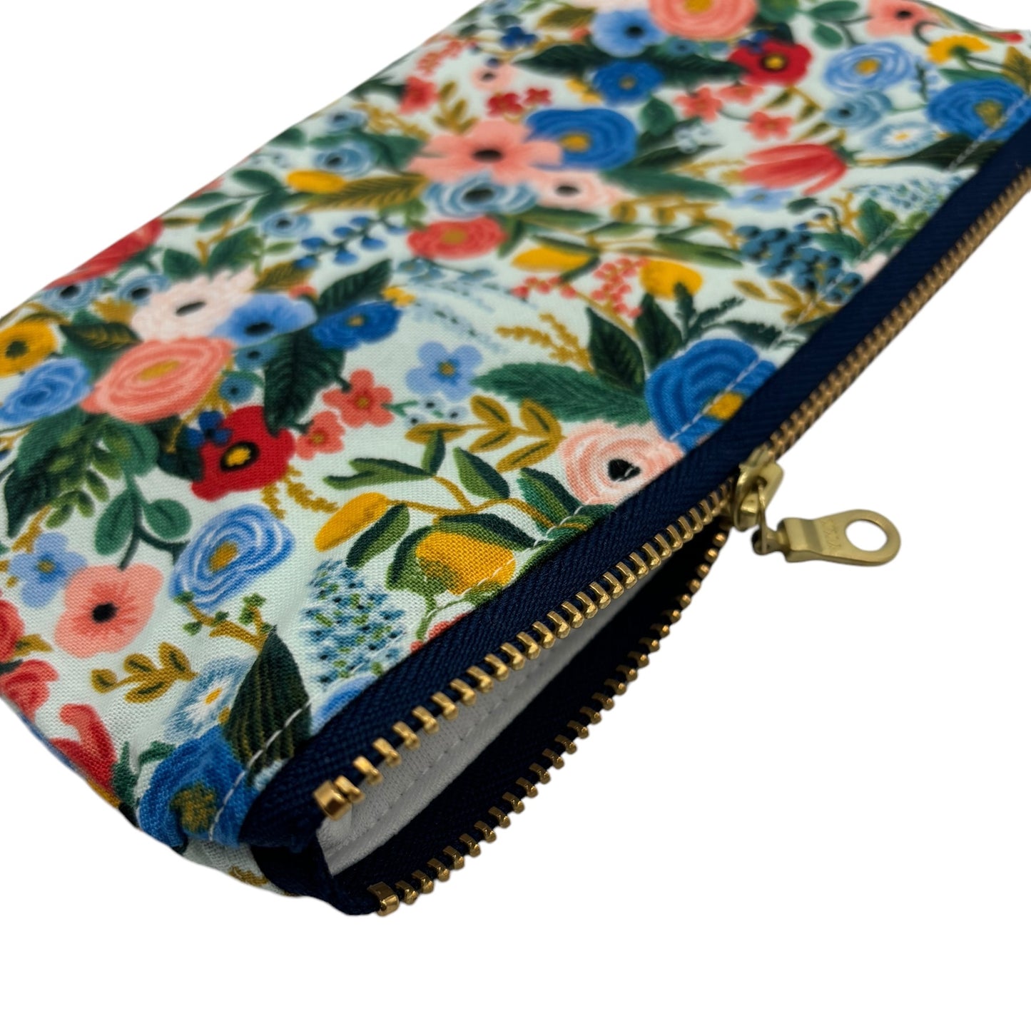 Knick Knack Sized Reusable Zippered Bag Floral Rifle Paper Co and Golden Zipper