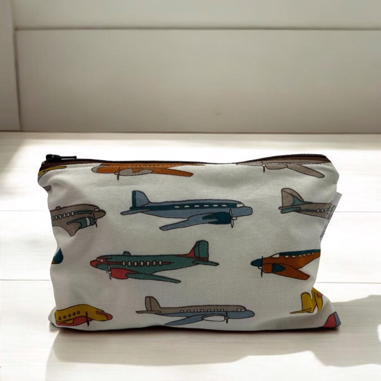 Snack Sized Reusable Zippered Bag Airplanes