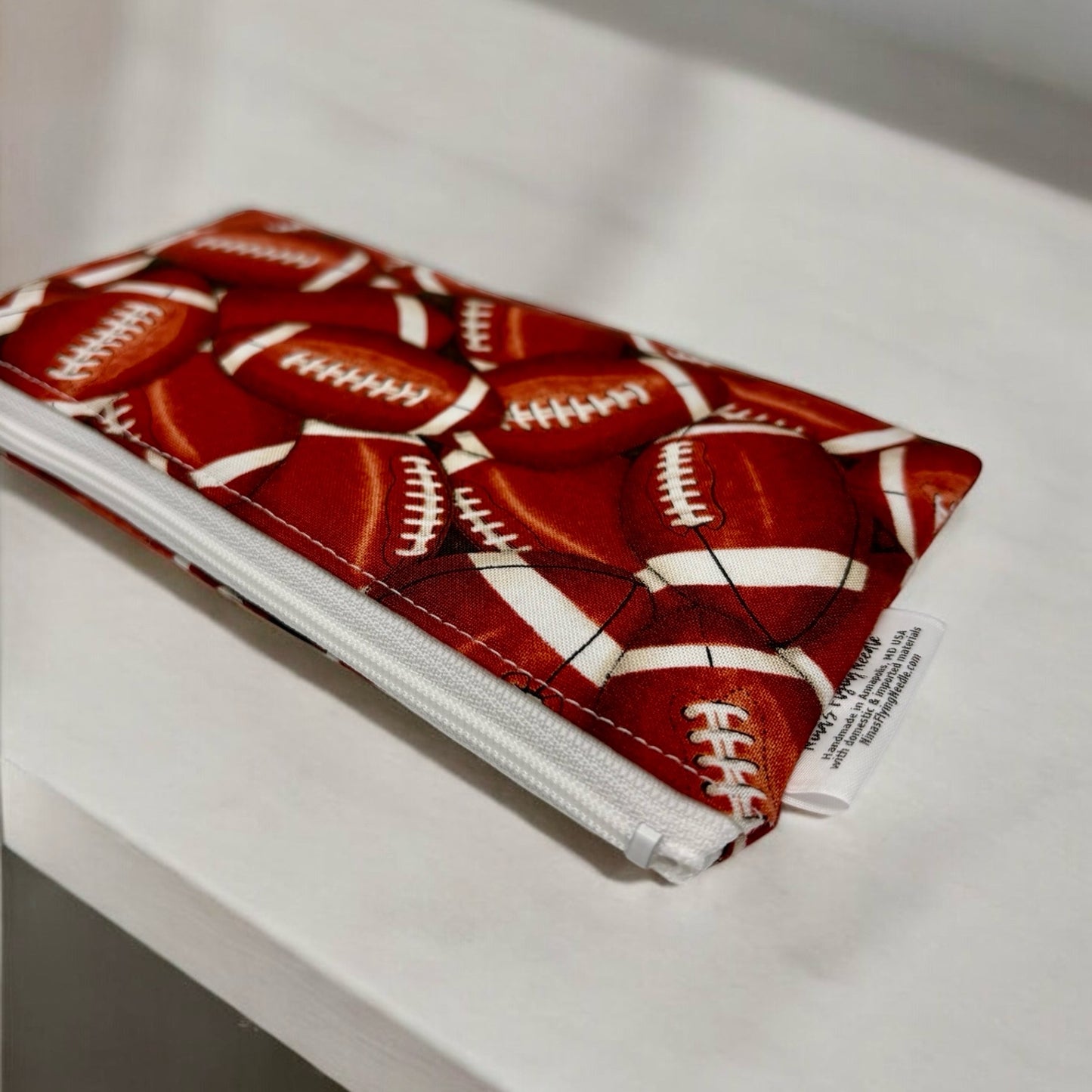 Knick Knack Sized Reusable Zippered Bag Football