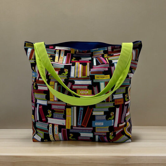 Children's Library Sized Reversible Tote Bookworms