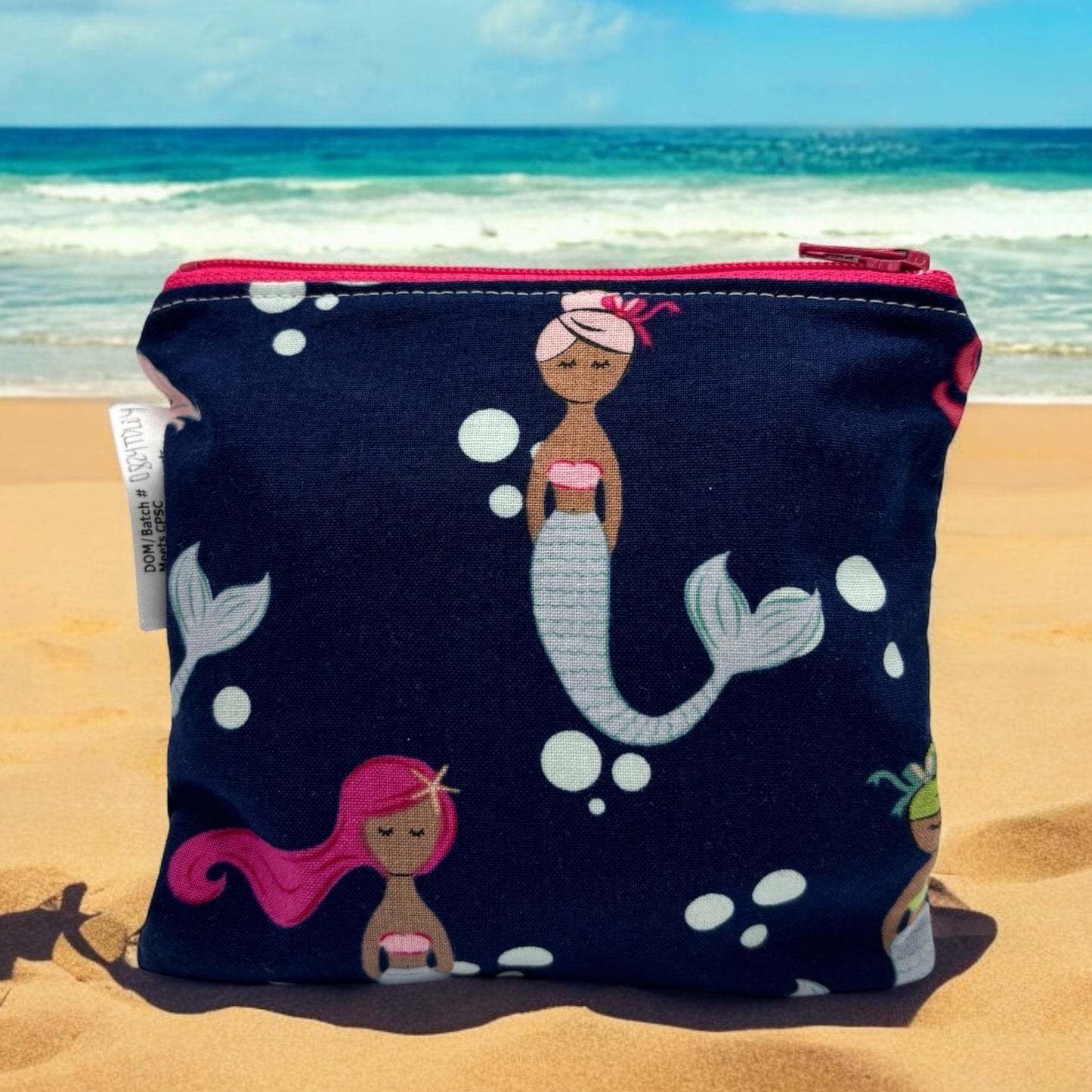 Toddler Sized Reusable Zippered Bag Mermaids