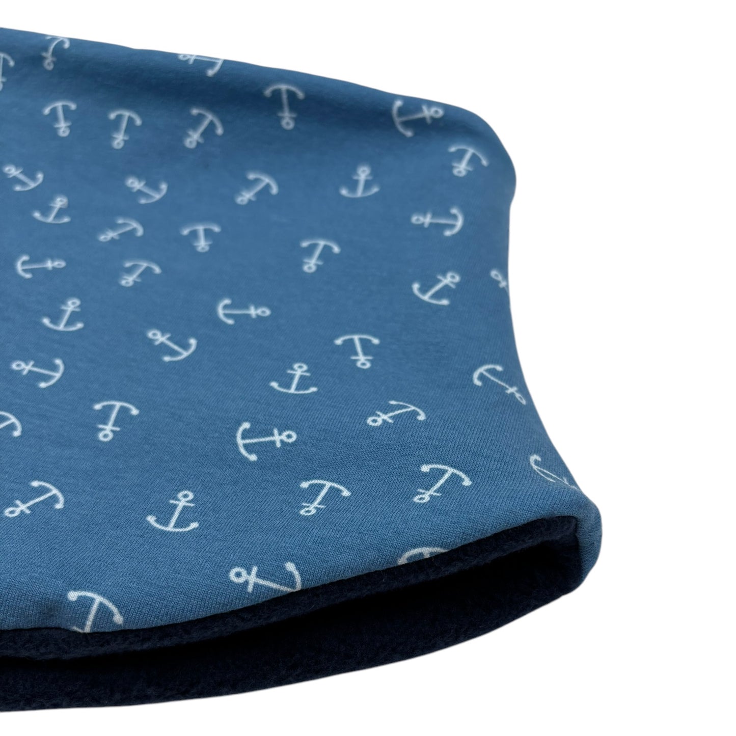 Adult Handmade Neck Warmer Anchors on Blue