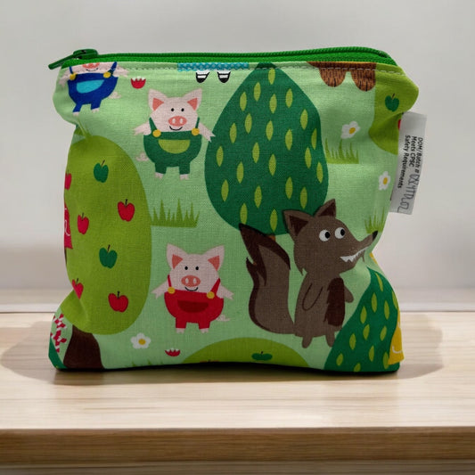 Toddler Sized Reusable Zippered Bag Fairy Tales