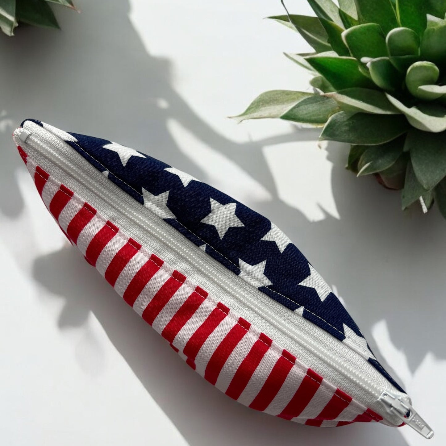 Snack Sized Reusable Zippered Bag Stars and Stripes Combo Print