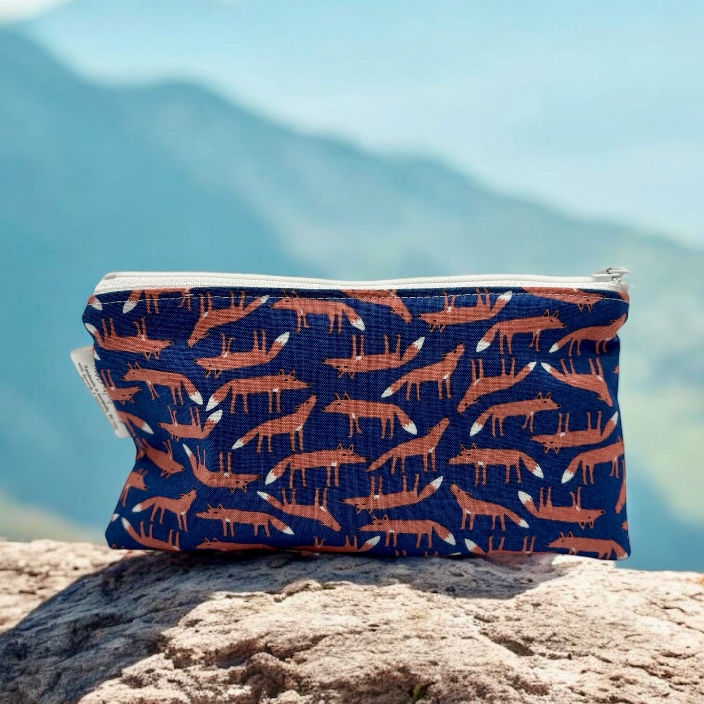 Knick Knack Sized Reusable Zippered Bag Foxes