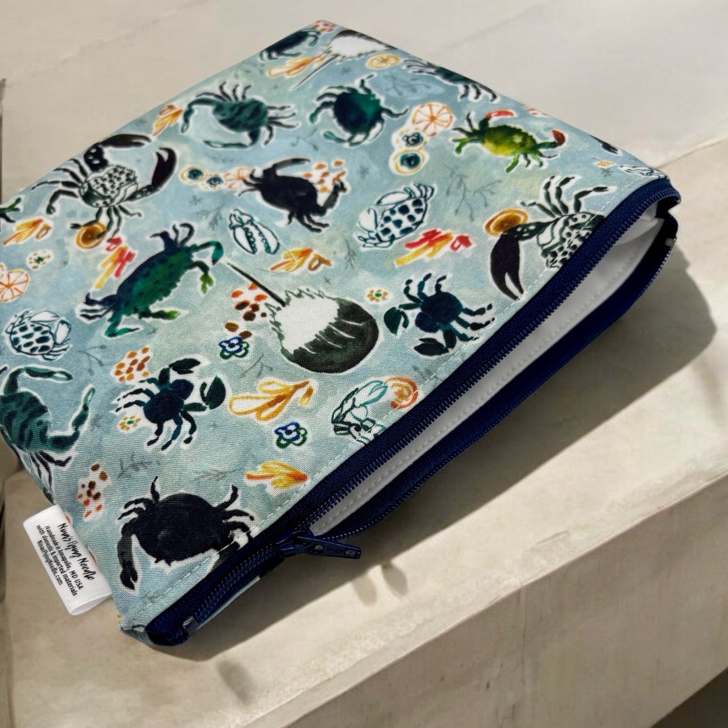 Sandwich Sized Reusable Zippered Bag Crabs