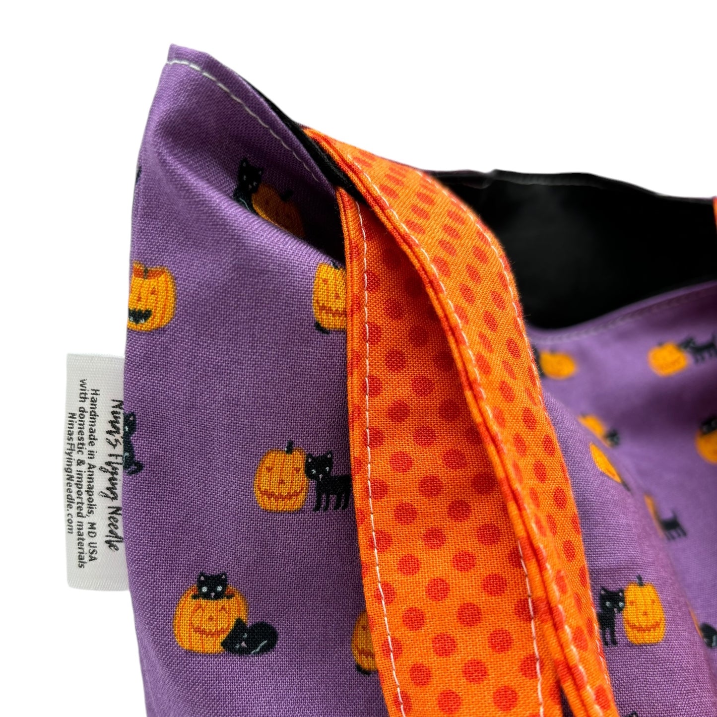 Toddler Sized Reversible Tote Cats and Pumpkins