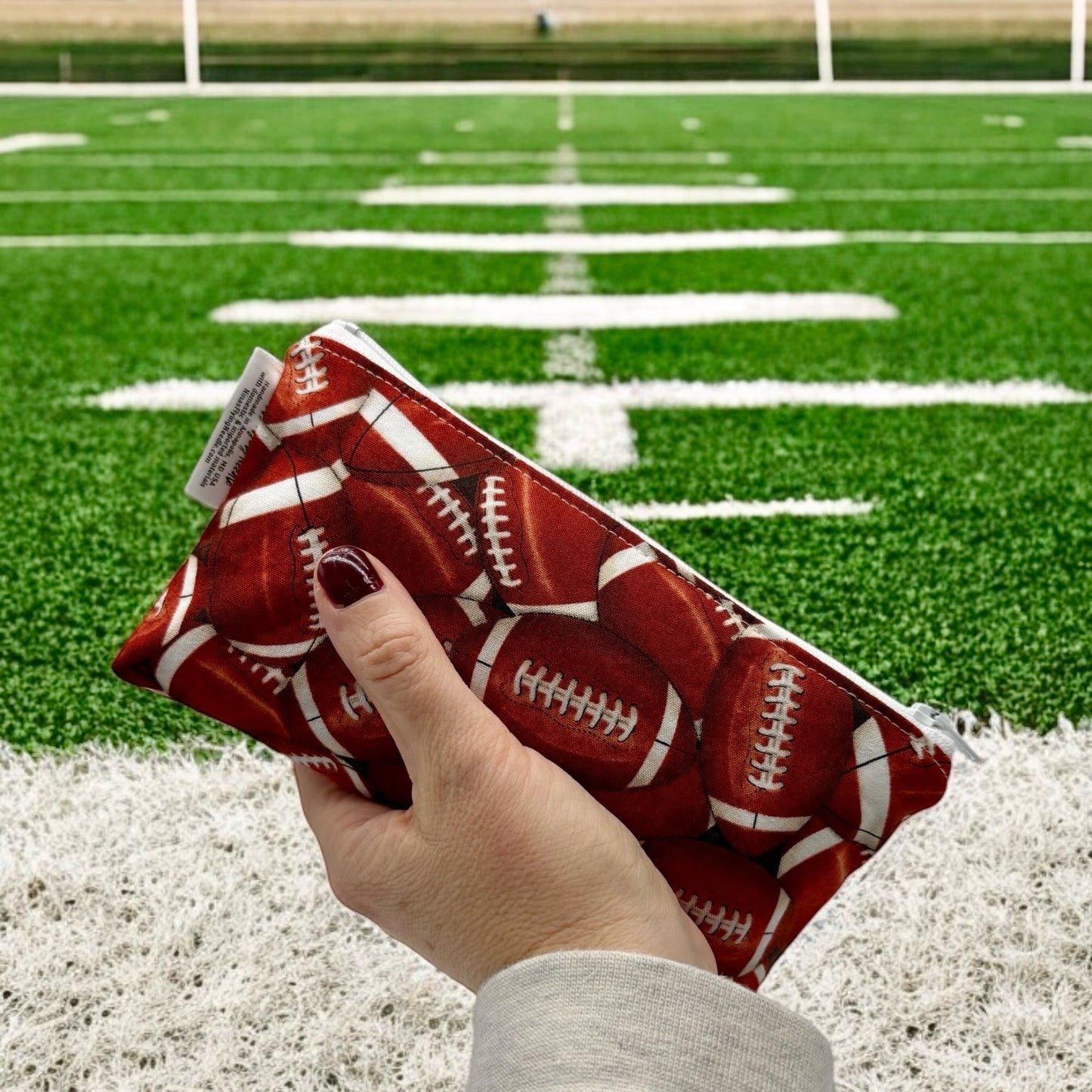 Knick Knack Sized Reusable Zippered Bag Football