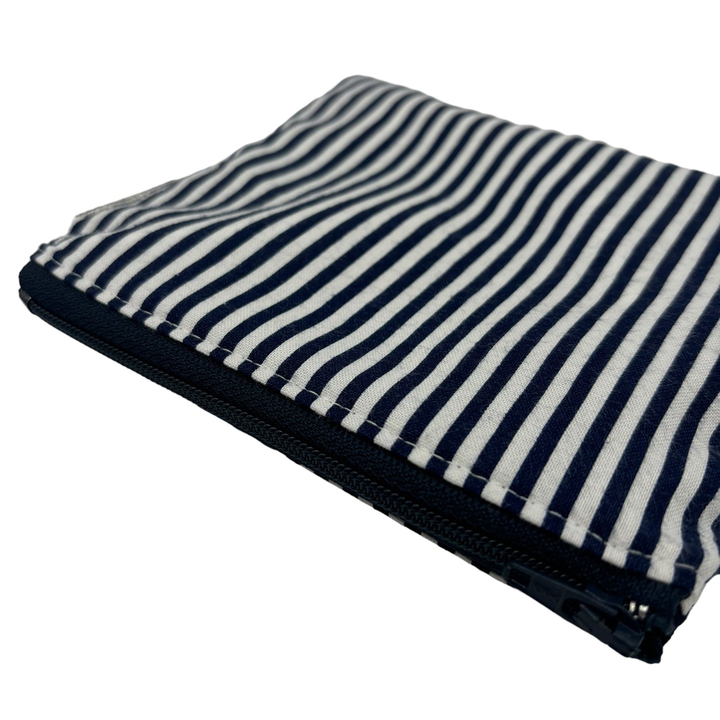 Toddler Sized Reusable Zippered Bag Stripes Navy Blue