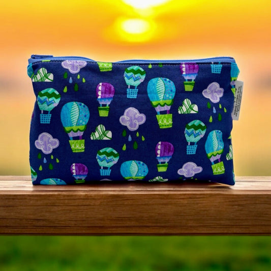 Snack Sized Reusable Zippered Bag Hot Air Balloons