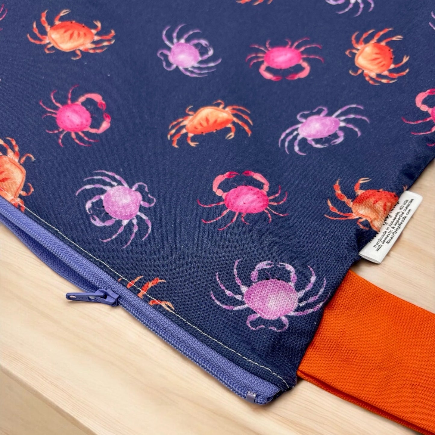 Large Wet Bag with Handle Crabs