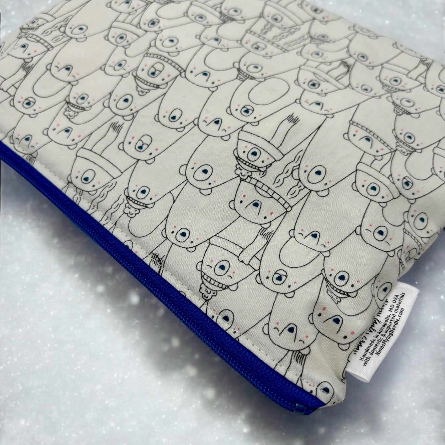 Sandwich Sized Reusable Zippered Bag Polar Bears