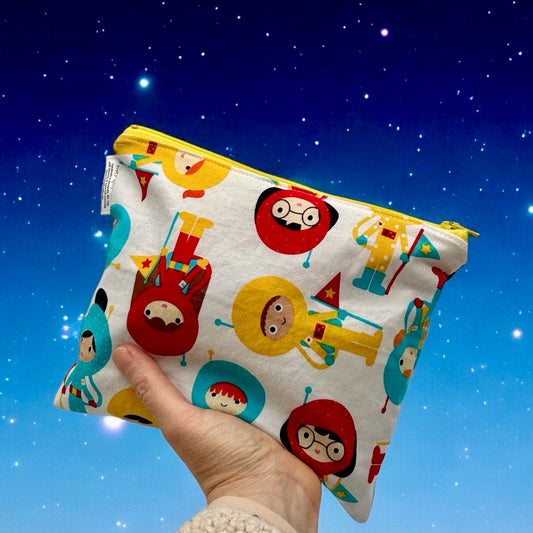 Sandwich Sized Reusable Zippered Bag Space Explorers