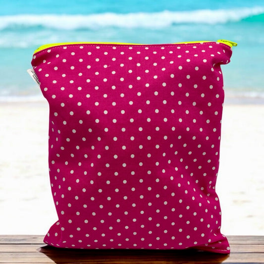 Medium Sized Wet Bag Pink Polka Dots