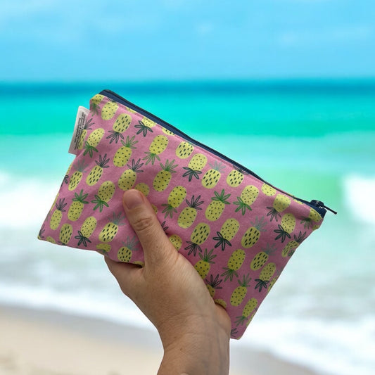 Snack Sized Reusable Zippered Bag Pineapples