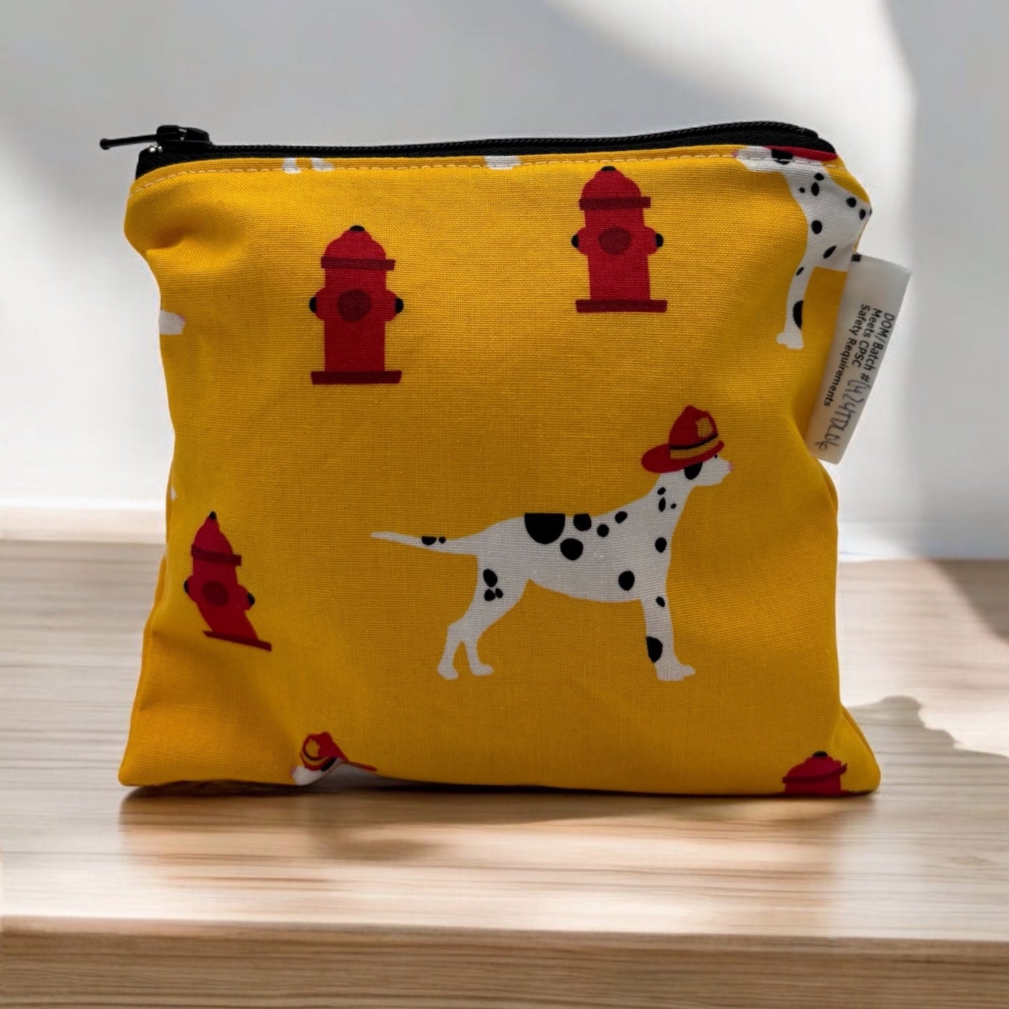 Toddler Sized Reusable Zippered Bag Dalmatian Dogs