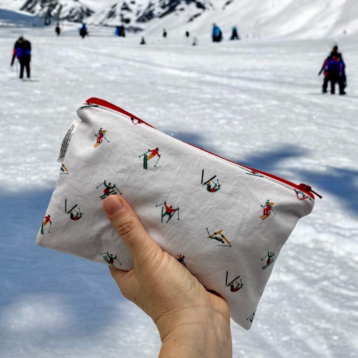 Snack Sized Reusable Zippered Bag Skiing