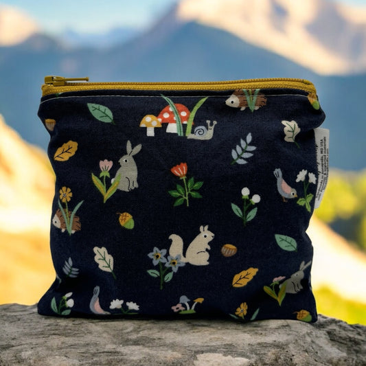 Toddler Sized Reusable Zippered Bag Woodland