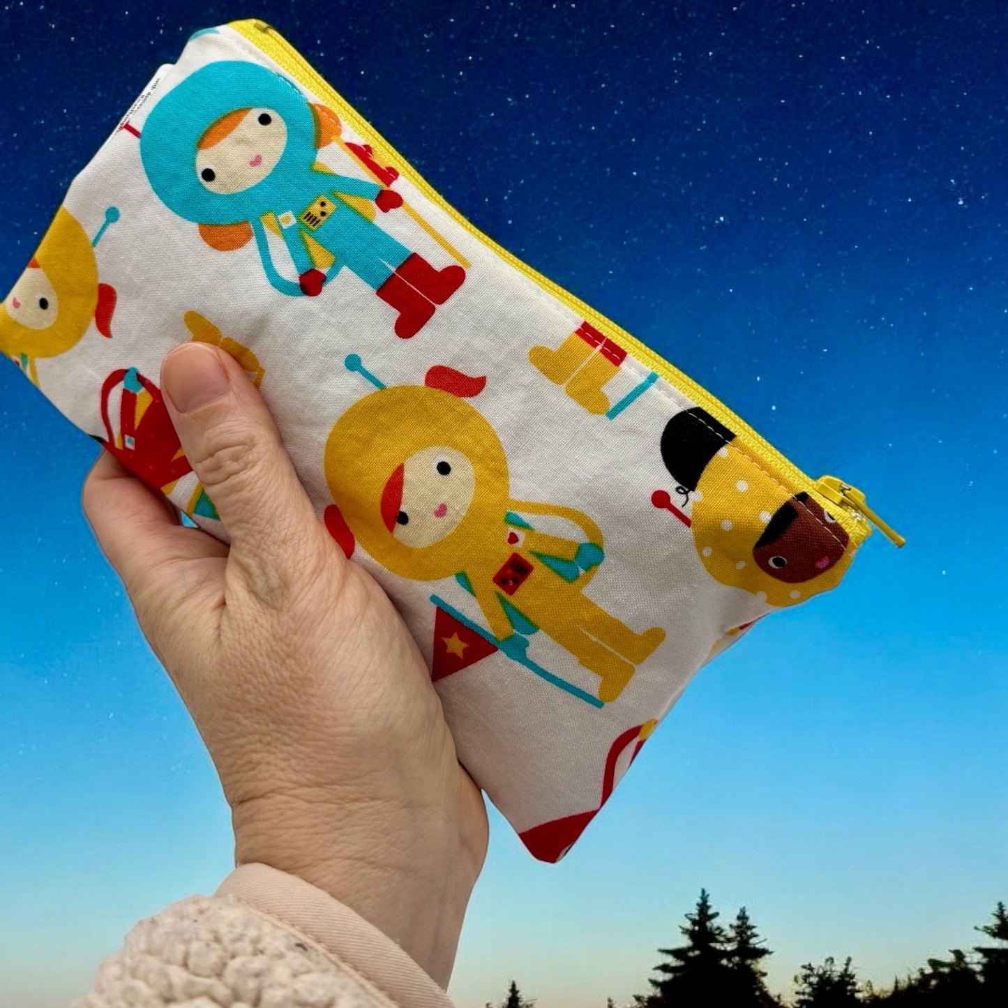 Knick Knack Sized Reusable Zippered Bag Space Explorers