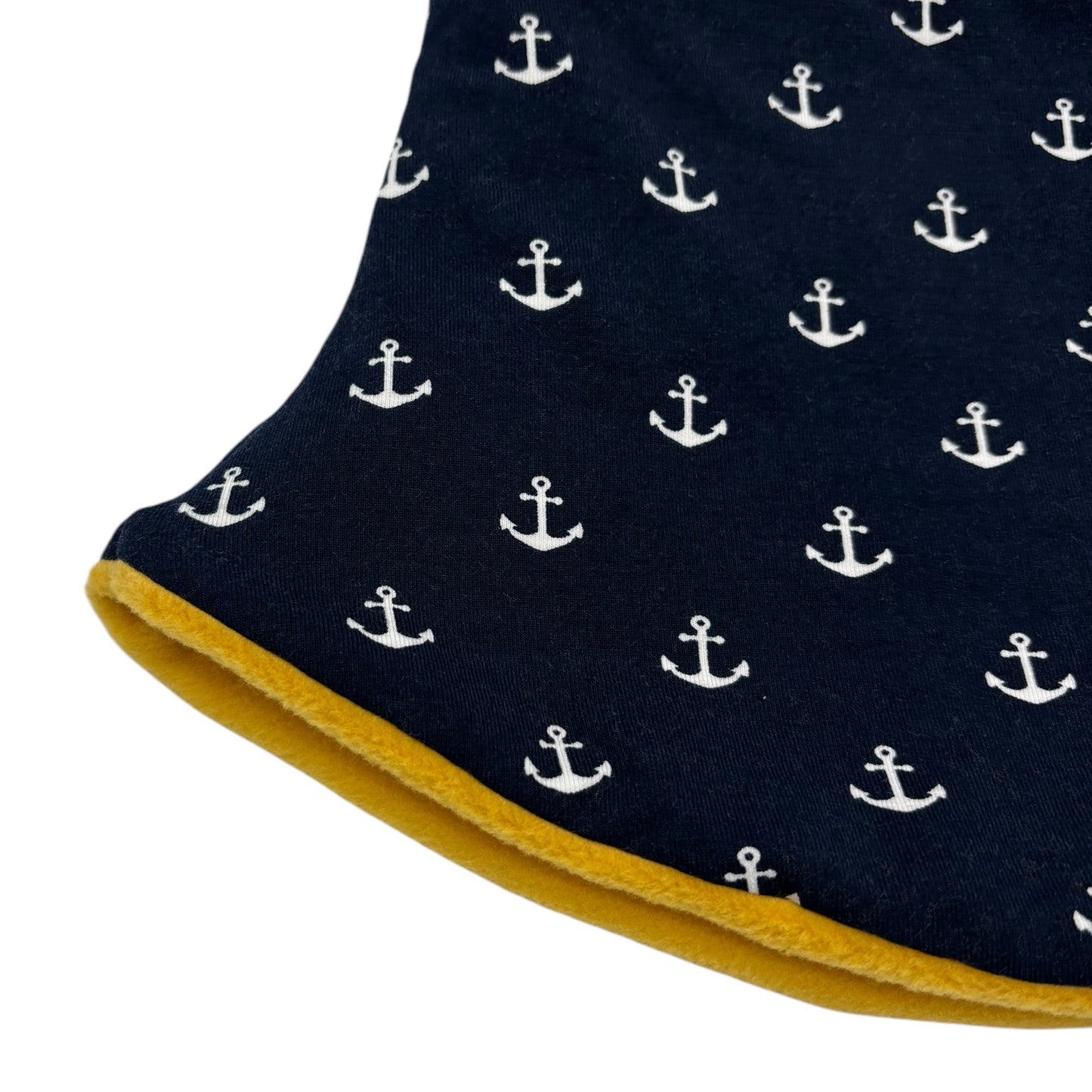 Adult Handmade Neck Warmer Anchors White on Navy (multiple liner colors)