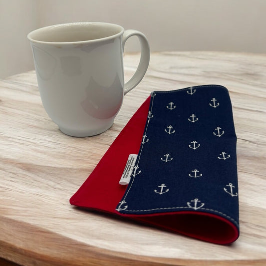 Reusable Napkins - Anchors on Navy