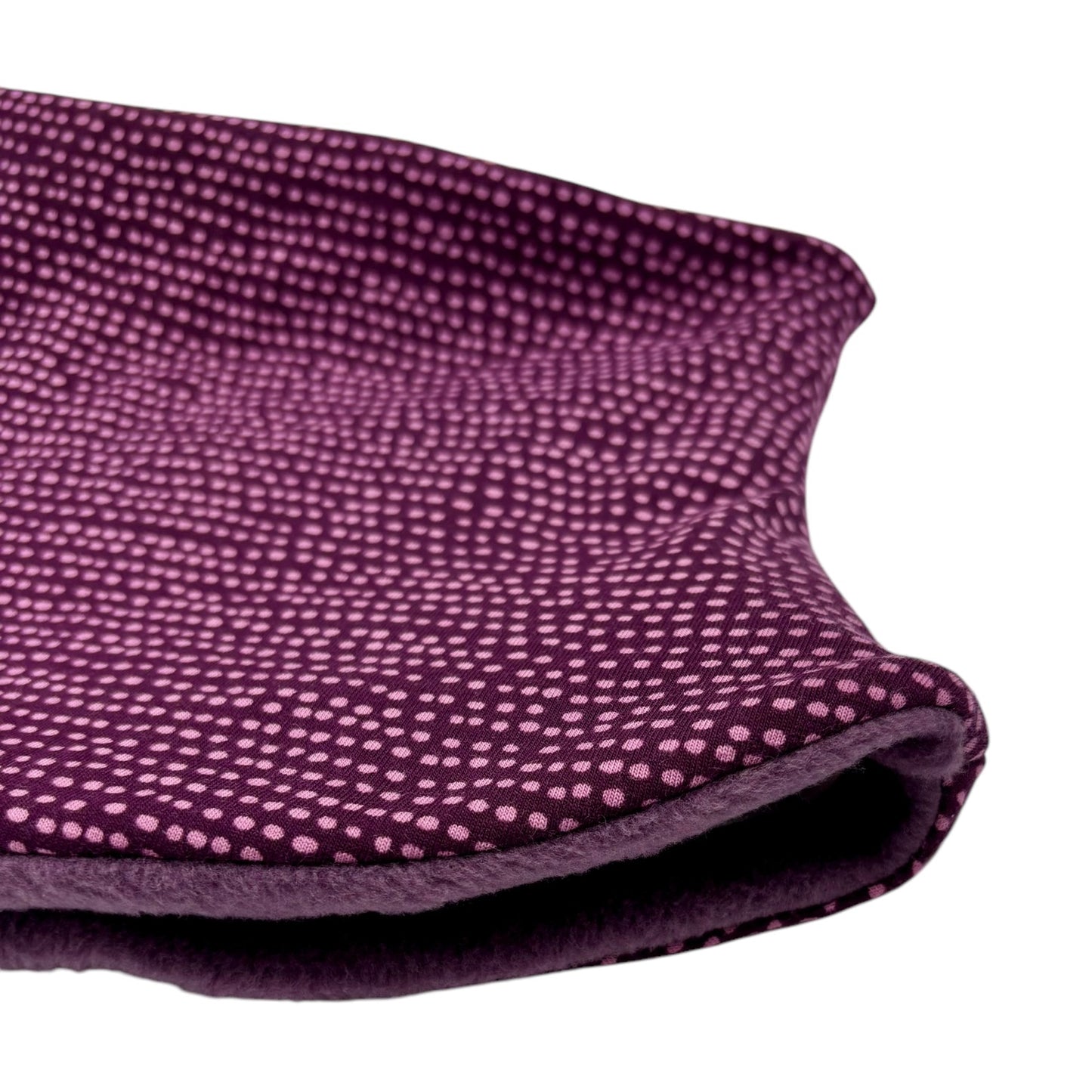 Child's Handmade Neck Warmer Purple Dots on Purple