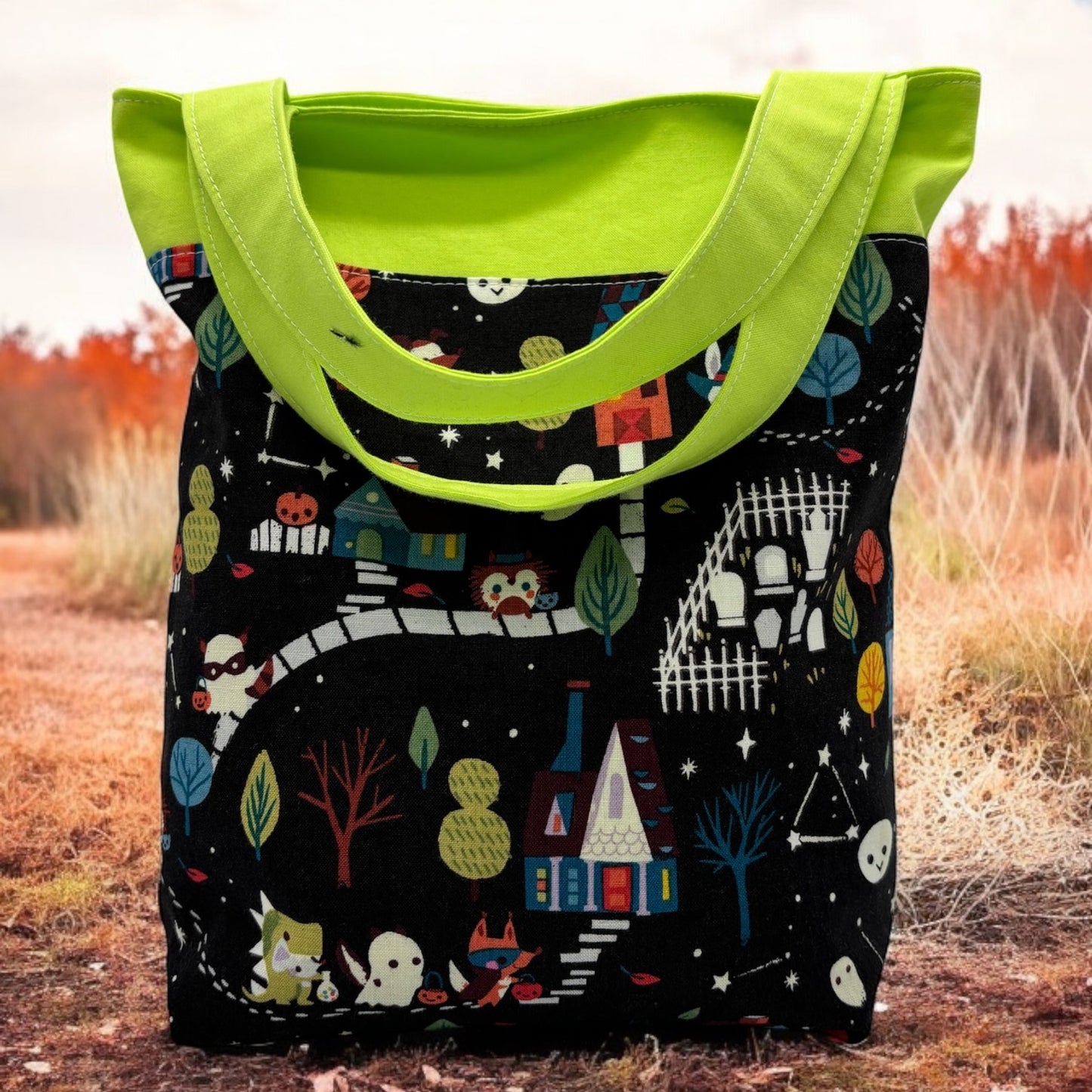 Toddler Sized Reversible Tote Trick or Treaters - Glow in the Dark