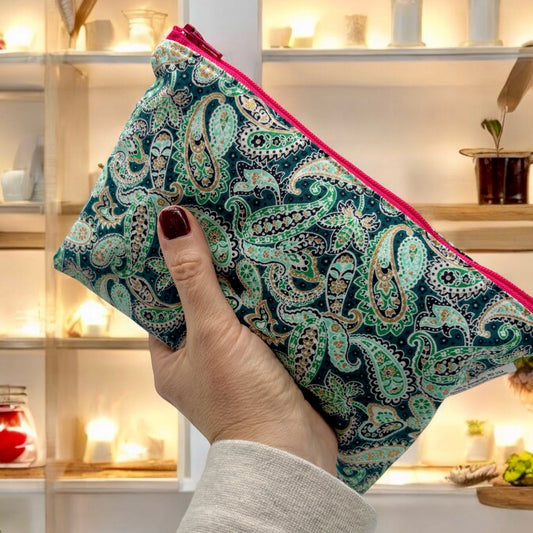 Snack Sized Reusable Zippered Bag Paisley