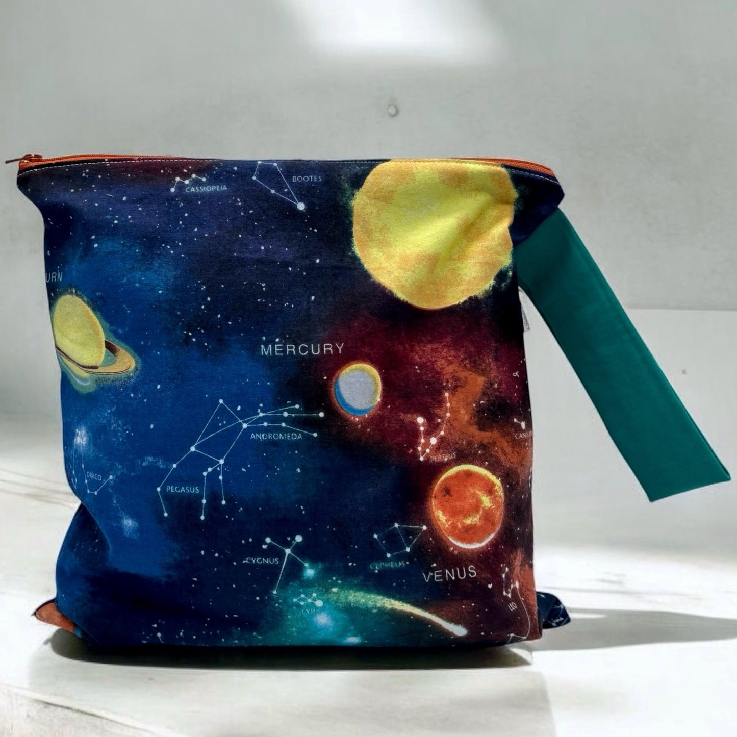 Large Wet Bag with Handle Planets