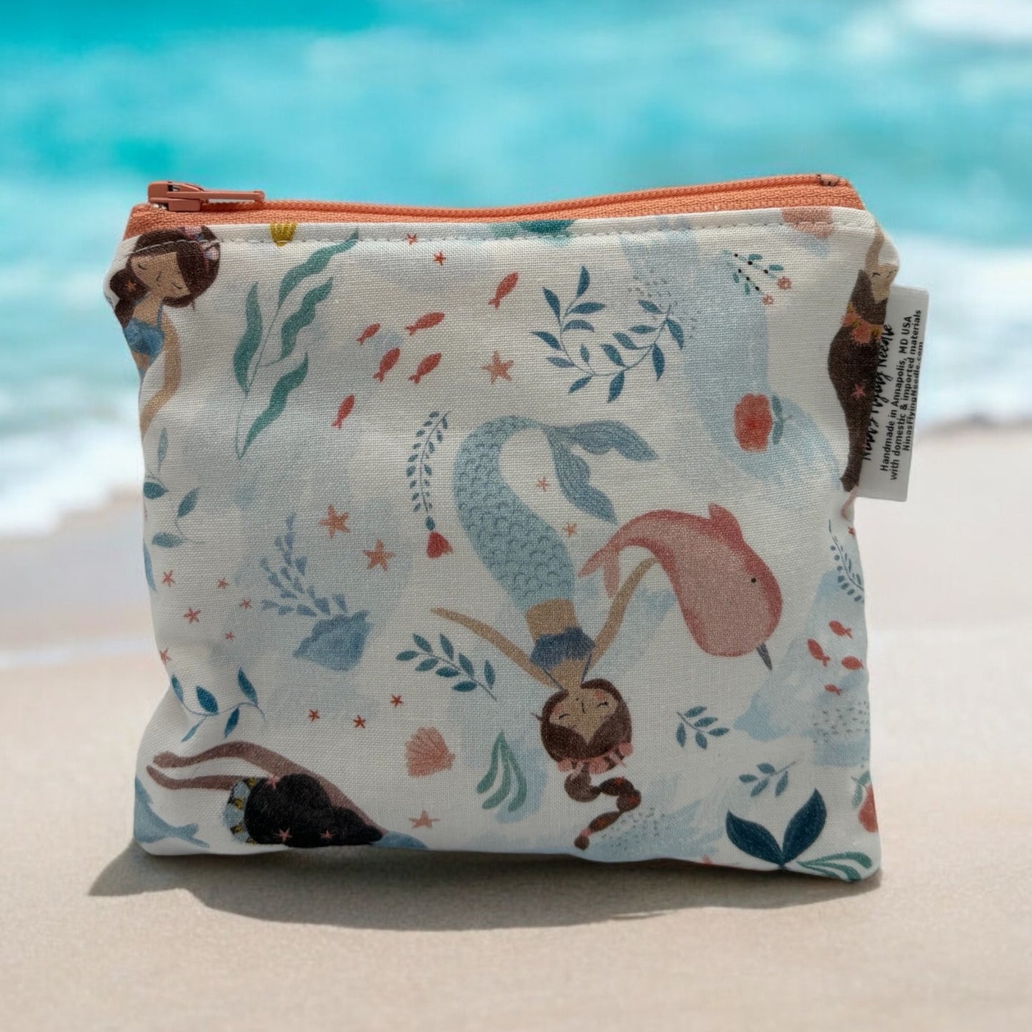 Toddler Sized Reusable Zippered Bag Mermaids