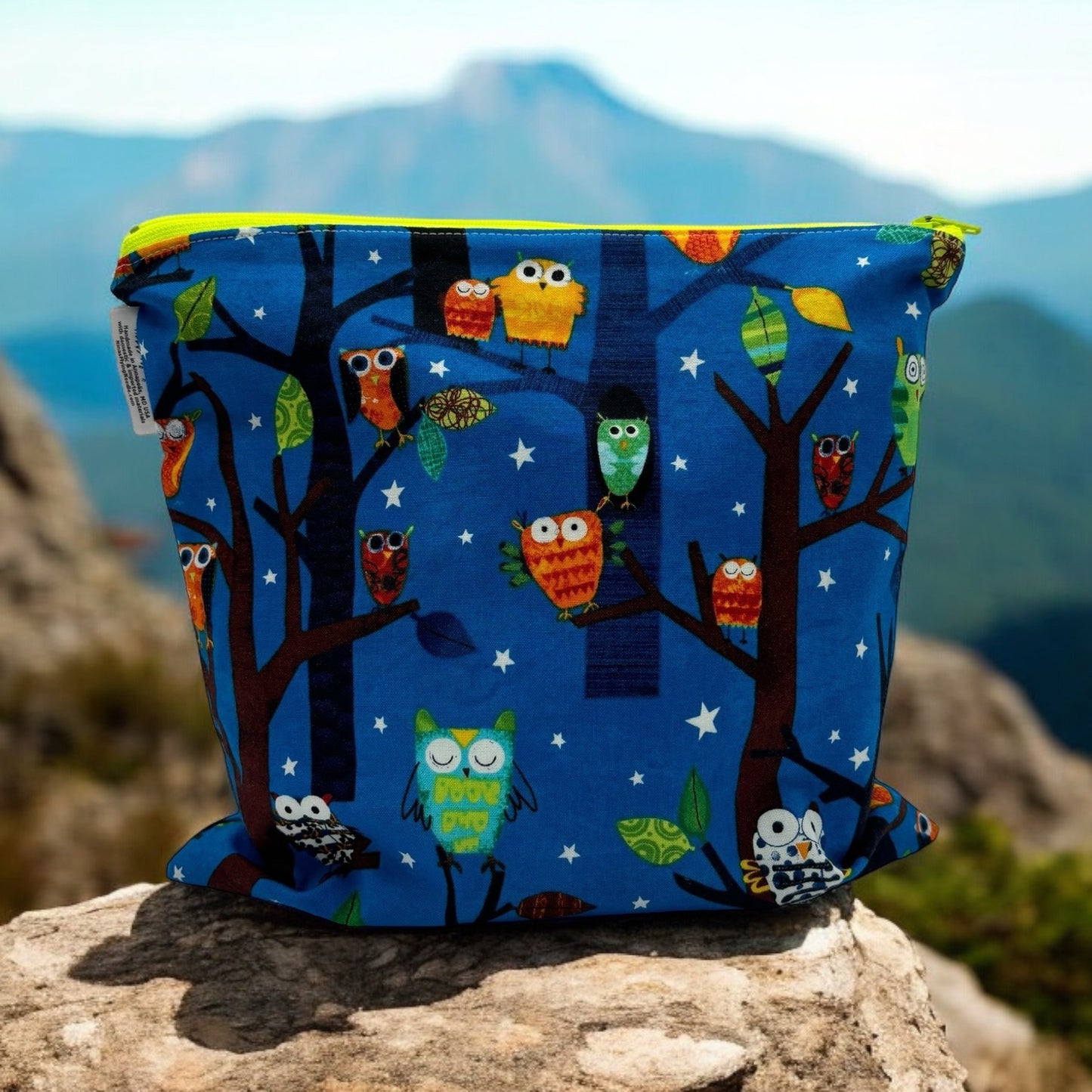 Gallon Sized Reusable Zippered Bag Owls