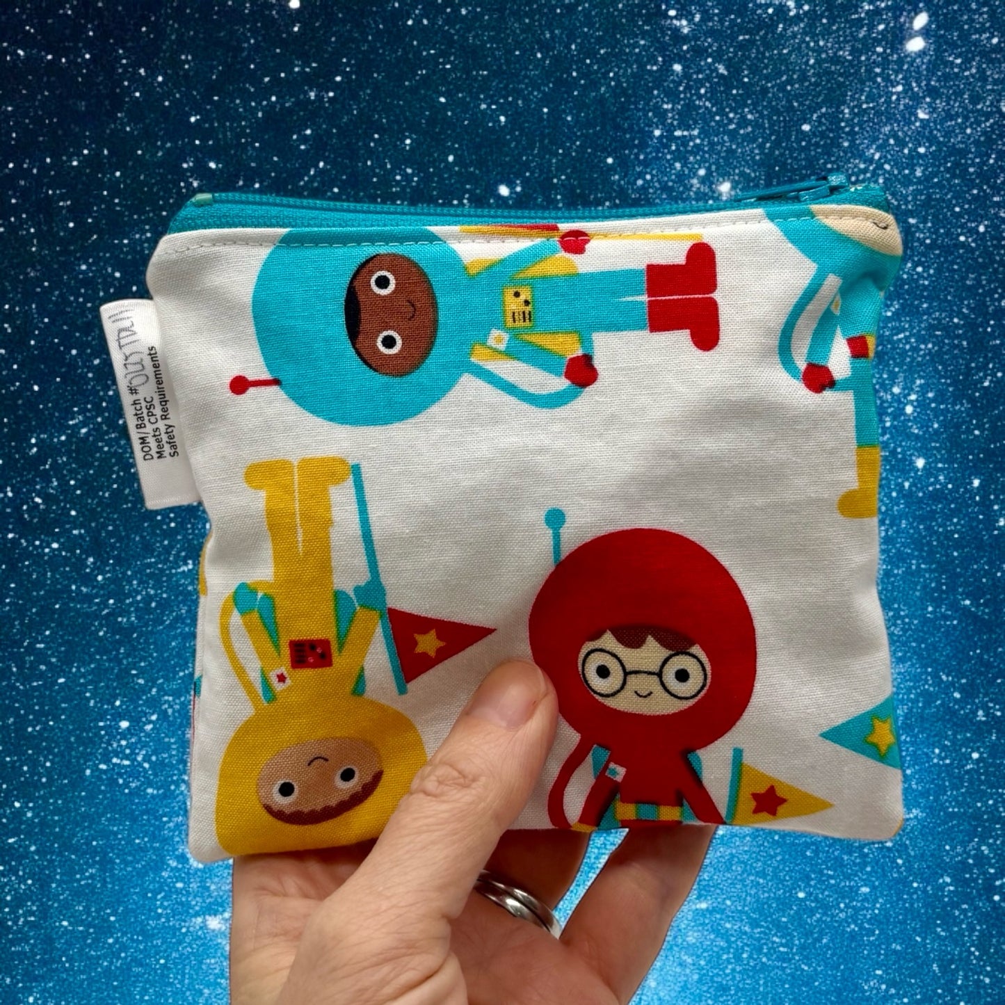 Toddler Sized Reusable Zippered Bag Space Explorers