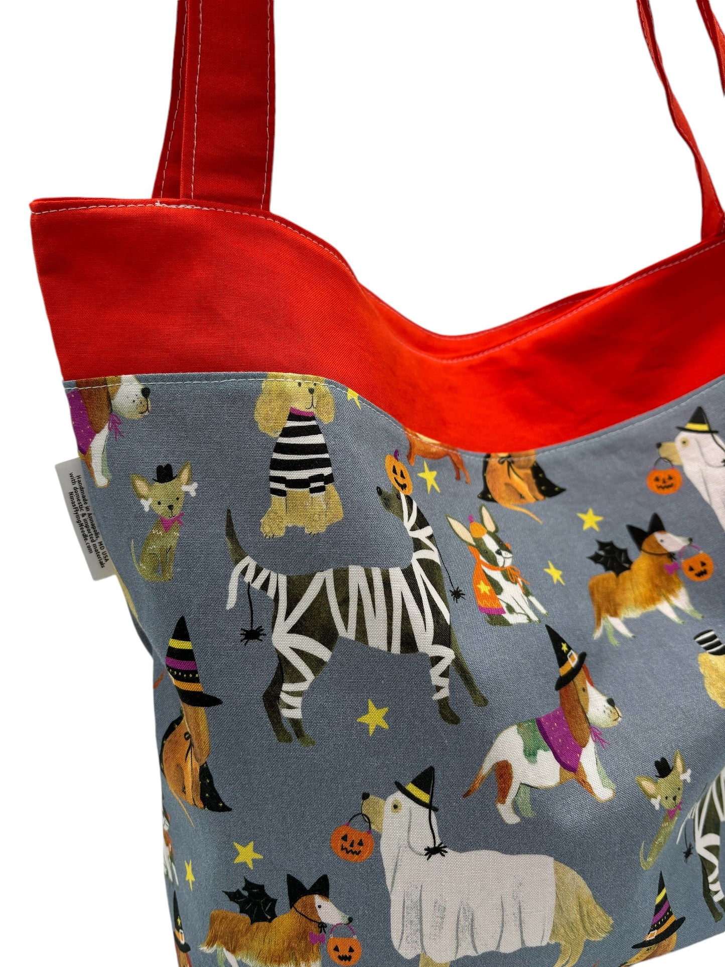 Children's Library Sized Reversible Tote Dogs in Halloween Costumes