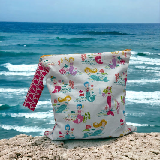 Large Wet Bag with Handle Mermaids