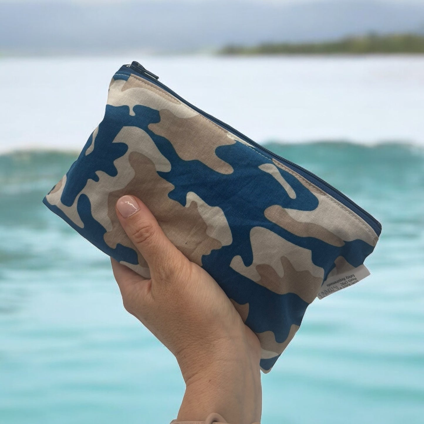 Snack Sized Reusable Zippered Bag Camouflage Navy