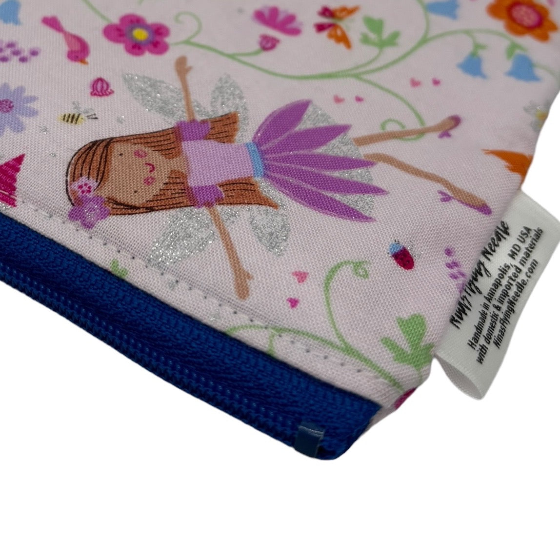 Toddler Sized Reusable Zippered Bag Fairies With Glitter