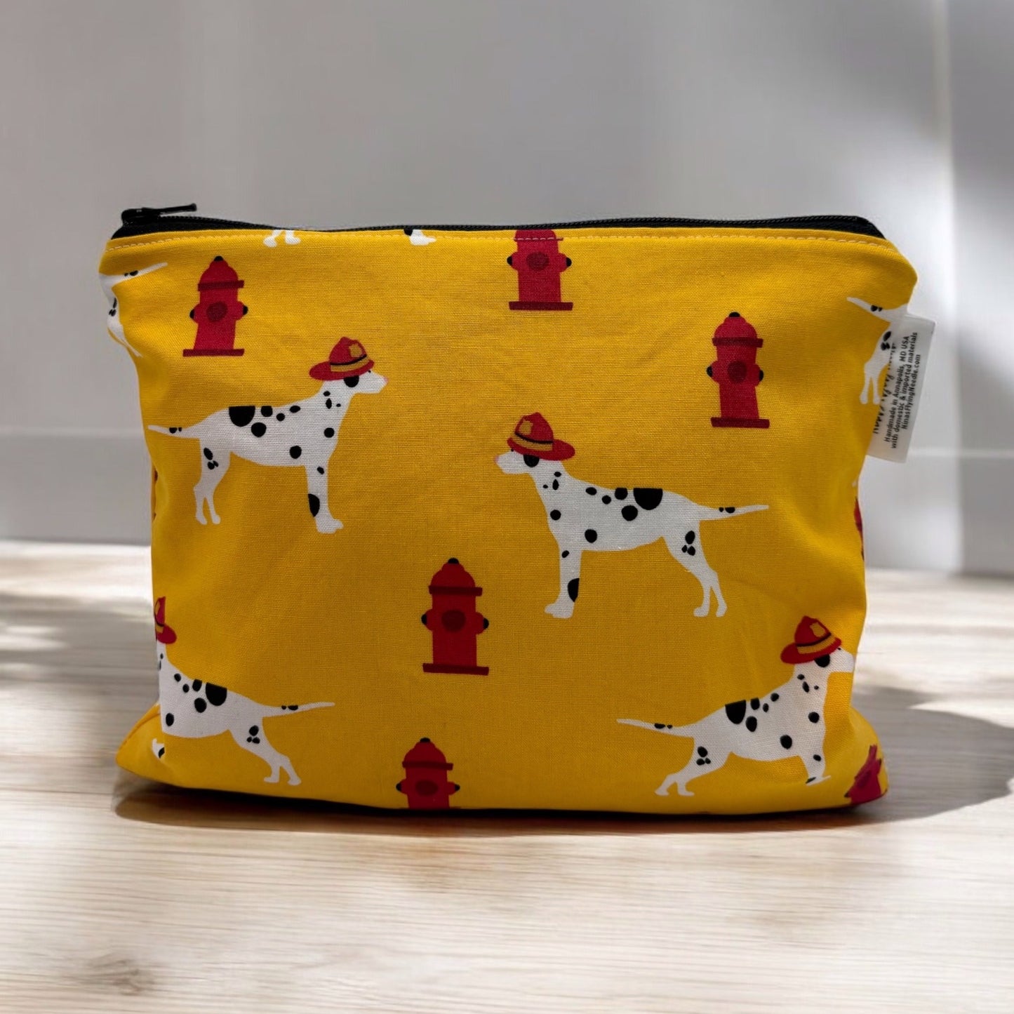 Sandwich Sized Reusable Zippered Bag Dalmatian Dogs