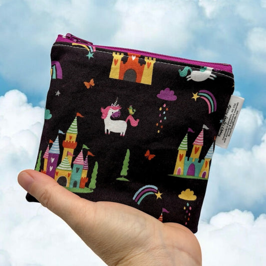 Toddler Sized Reusable Zippered Bag Unicorn Kingdom