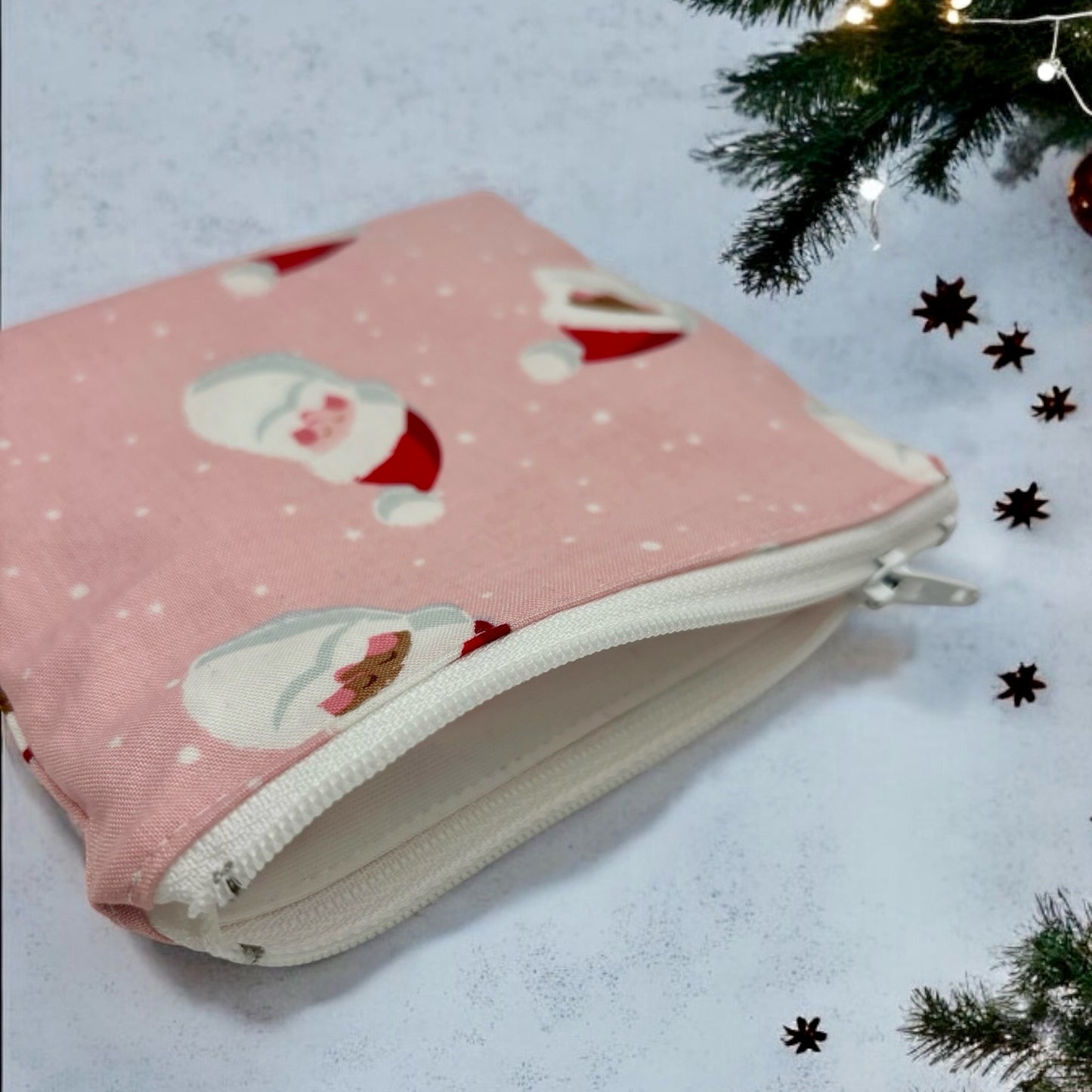 Toddler Sized Reusable Zippered Bag Santas