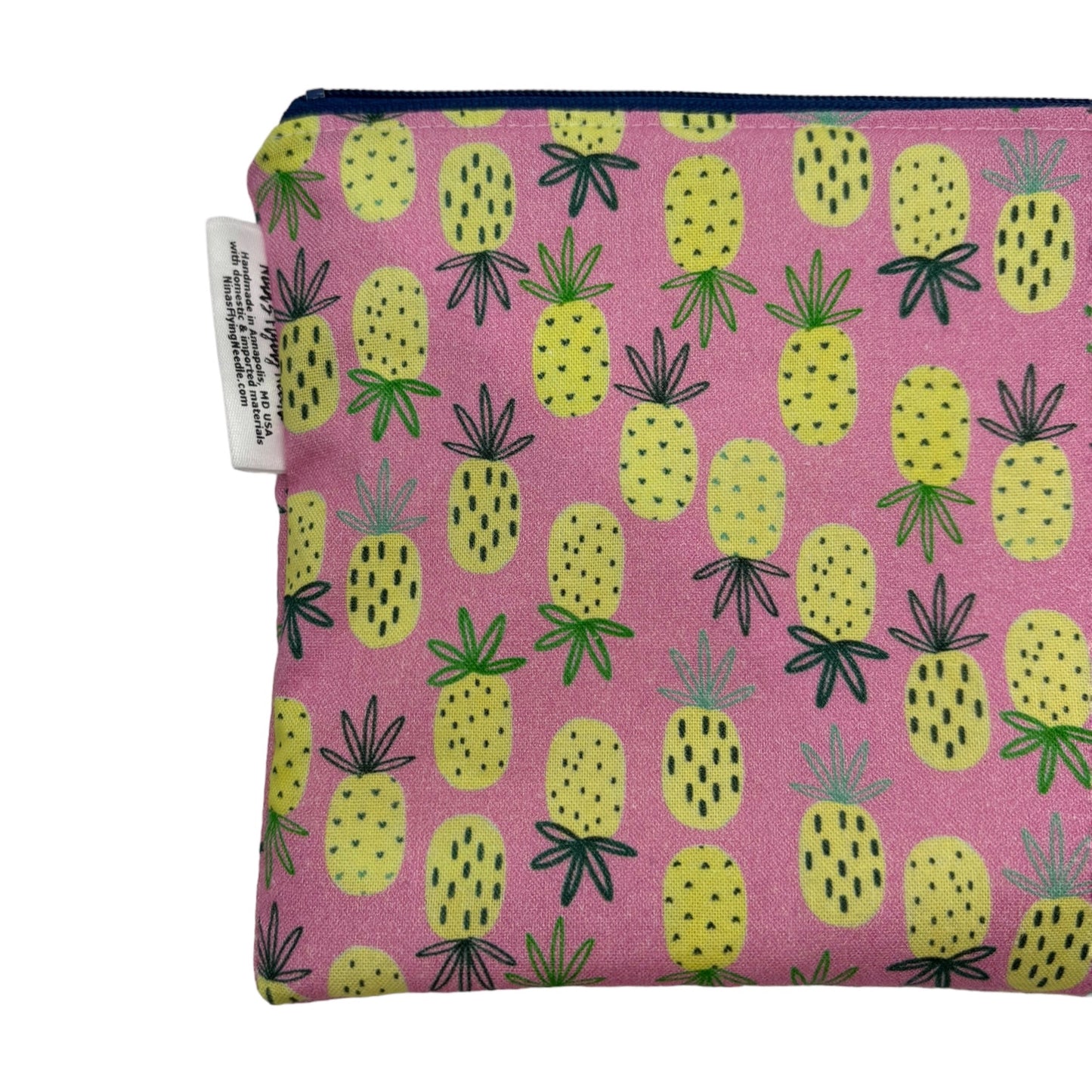 Snack Sized Reusable Zippered Bag Pineapples