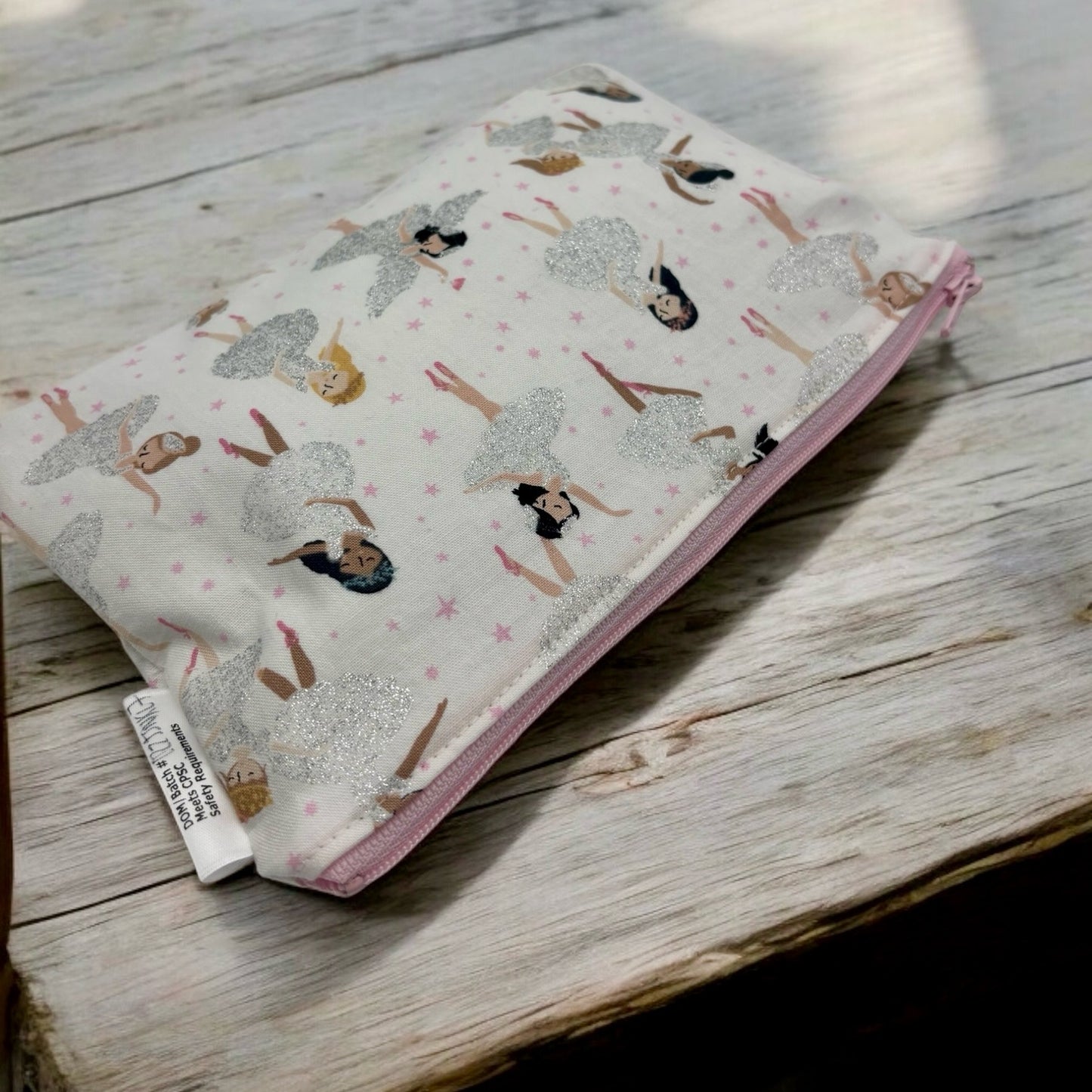 Snack Sized Reusable Zippered Bag Ballerinas with Glitter